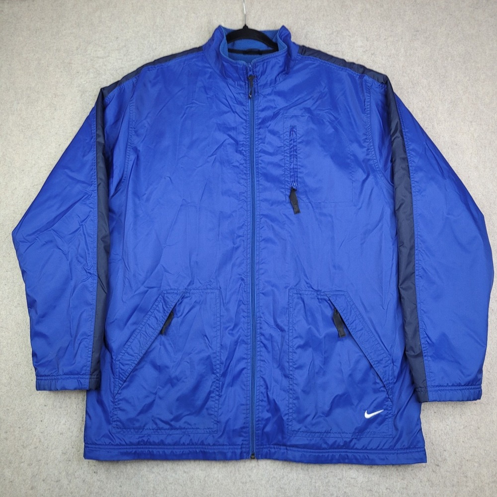 Vintage 2000s Nike Grey Tag Full Zip Up Jacket Mens‎ XL Royal Blue Y2K VGC